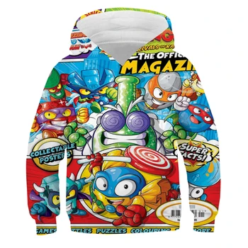 Kids-Super Zings Hoodie Drenge Piger Tegneserie 3D Printet Pullovere Børn Superzings Sweatshirt Harajuku Streetwear Forår, Vinter