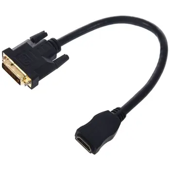 DVI-D Male 24+1-pin HDMI Female 19-pin HD-HDTV-Monitor Display Adapter Kabel