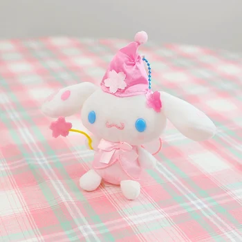 Flower Fairy Serie Plys Vedhæng Toy Kawaii Kuromi Cinnamoroll Plys Nøglering Budding Dog Min Melodi Fyldt Nøglering Dukke