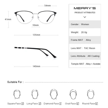 MERRYS DESIGN Retro Cat Eye Briller Ramme Kvinder Mode Briller Recept Optiske Briller S2222