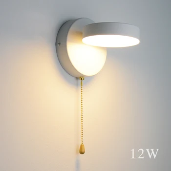 Nordeic Led-væglampe med 3 farve-belysning med skifte wall light 12W Hvid Sort Indendørs for Moderne hjem Trappe Soveværelse Sengen