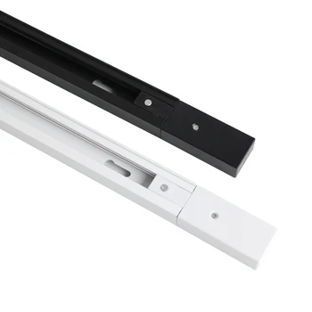 LED Track Line LED Slide 50cm 2stk Track Lys Skinne Sort Hvid til Spotlight-Base-Stik Samle Aluminium 2 Ledninger 1 fase