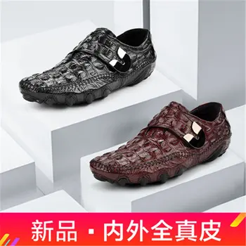Mænds afslappet sko Krokodille sko mode mænds sko 100 par bean sko mænds læder falde ny