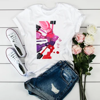 Kvinder 2020 Mode 3D-Print Maling Skønhed Gøre Op Toppe, t-shirts T-Shirt Tøj Dame Damer Grafisk Kvindelige Tee T-Shirt Tøj
