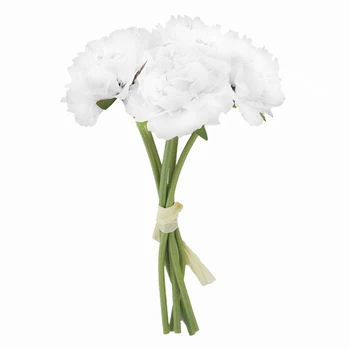 Silke-Pæon Bryllup Buket blomster til brudepiger Brude Buketter Hvid Pink Kunstige Blomster Mariage Forsyninger Hjem Dekoration