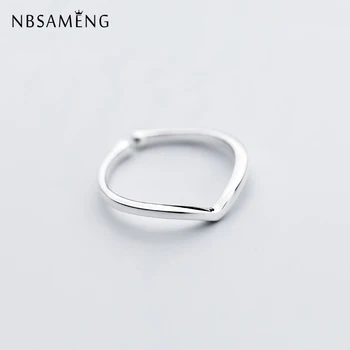 NBSAMENG 925 Sterling Silve V-Form, Ringe Brev Åbning Justerbar For Kvinder Pige Gave Finger Ring Smykker