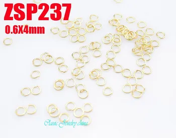 Engros - 0.6x4mm belagte gyldne farve rustfrit stål hop ringe 1000pcs/masse DIY-halskæde tilbehør kæder dele ZSP237