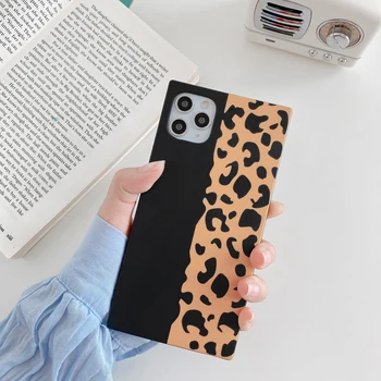 Mode Leopard Print Blødt TPU Phone Case for iPhone 12 Mini-11 Pro XS Antal XR X 7 8 Plus-Pladsen Lige Kant på bagcoveret Shell