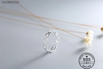 Mode 925 Sterlings Sølv Infinity Ringe til Kvinder Charms Bedste Ven Uendelige Kærlighed Symbol på Tværs af Åbne Ringe Part Smykker Gave