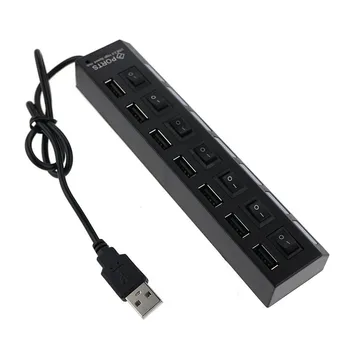 Høj Kvalitet 7 USB-Udtag Små Splitter Skifte Til Lego og pin mursten sat lys Op i blokke