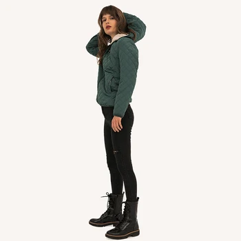 Kvinder Vinteren Fleece Jakker Bombefly Plaid Coats Hooded Solid Outwears Kvindelige Sportswears Varm Parkacoats 2020 Tykke Vindjakke LL122