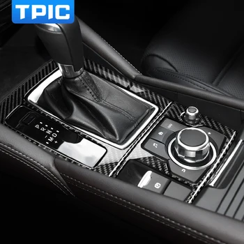 TPIC Carbon Fiber Bilen Center Control-Gear Shift Panel Dækker Trim Klistermærke Til Mazda Axela Atenza 2017-2018 Tilbehør