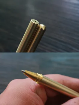 Blyant Retro Messing Guld Pen Ren Metal Pen i Hånden Taktiske Pen Kobber Gave Pen Udendørs Overlevelse EDC Camping Glas Afbryder Gear