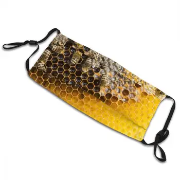 Honeycomb Med Bier Genanvendelige Ansigtsmaske Bierne Gule Blomster Søde Honning Iphone Beskyttelse, Cover Respirator Munden Dæmpe