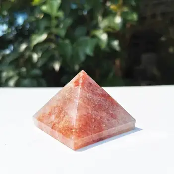 40mm Høj kvalitet Naturlige Røde Ild kvarts pyramide Healing Krystal, Chakra Sten