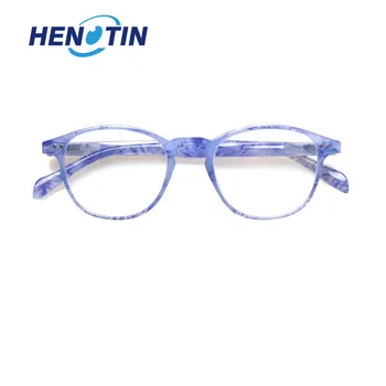 Mode rektangulære briller til læsning for mænd og kvinder foråret hængsel farverige trykt øjeglas rammer