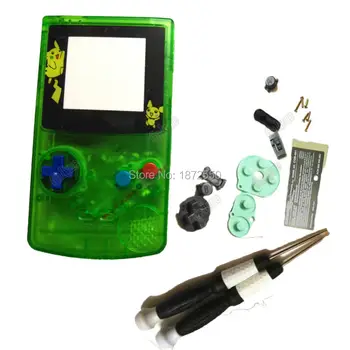 Hot Klar Grøn Farve Boliger Shell Dækning For NintendoGBC GameBoyColor Reparere en Del Boy Cover Shell w Begrænset Linse Farve Knapper