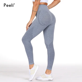 Peeli Høj Talje Problemfri Leggings til Sport Kvinder Push Up Fitness Leggings Mave Kontrol Yoga Bukser, der Kører Elastisk Træning Tights