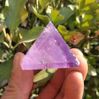 40mm Natural Amethyst Kvarts Krystal Pyramide Healing Kina