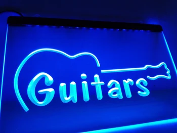 LB544 - Guitar Musik Bar, Pub Lounge NYE LED Neon Lys Tegn home decor håndværk