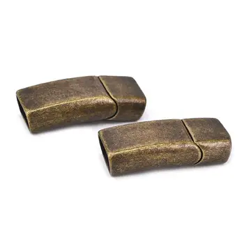 2 stk/Sæt Bronze Rustfrit Stål Magnetisk Clips Magnet Spænde Stik DIY Komponenter Resultater Tilbehør 32.5x13.3MM
