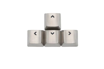 Teamwolf rustfrit stål MX Keycap sølvfarvet metal keycap for mekanisk gaming tastatur tast piletast lys gennem bagbelyst