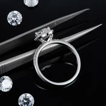PERLE ' S BALLET 1Ct VVS1 Moissanite Diamant Hjerte Ringe 925 Sterling Sølv Moissanite Løfte Engagement Ring For Brude Smykker