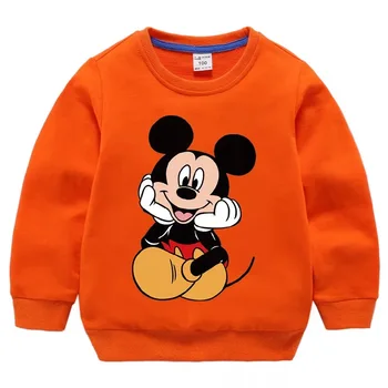 Disney Mickey Mouse Dreng Hættetrøjer Casual Sweatshirt Bomuld Langærmet Kids Pige Pullover Toddler Børn Toppe børnetøj