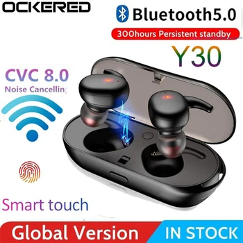 2020 Wireless Touch TWS 5.0 Sport Bluetooth Hovedtelefoner Kontrol Hovedtelefoner LED Display 450mah Opladning Box