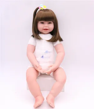 Bebes genfødt prinsesse pige dukker 60cm vinyl silikone reborn baby dolls fast i live, baby dukker, legetøj til barnet gave høj kvalitet
