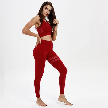 Nye Kvinder Problemfri Yoga Sæt Fitness Tøj, Sports-Dragter, Som Lyser Rødt, Afgrøde Top Høj Talje, Der Kører Leggings Workout Tøj Passer Til Fitness
