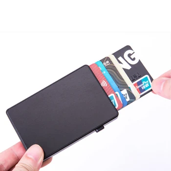 BISI GORO Anti-tyveri Aluminium Enkelt Boks, Smart Tegnebogen Slanke RFID-Mode Kobling Pop-up-Knappen for Kortholderen Nye Navn Kort Sag