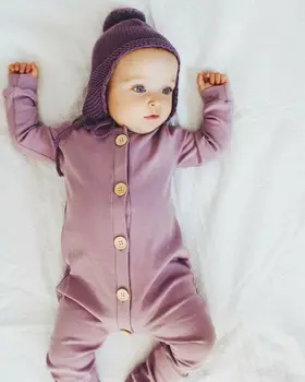 Nyfødte Baby Boy Tøj med Lange Ærmer Strikket Efteråret Sparkedragt med Lange Ærmer Fast Buksedragt Hovedbøjle 2STK Tøj Tøj