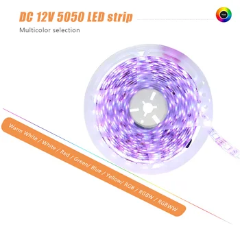 SMD 5050 RGB LED Strip Vandtæt 5M 300LED DC12V RGB RGBW RGBWW HVID VARM HVID Fita LED Lys Strips Fleksibel Hjem Dekoration