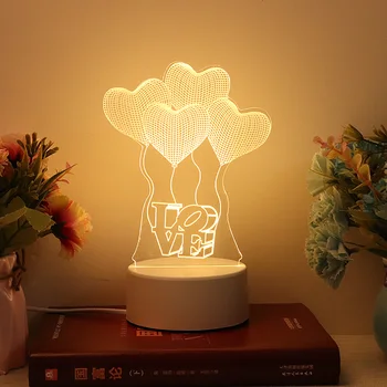 3D Dinosaur Nat lys LED WarmWhite USB-Knappen, Akryl optisk lys indretning Nætter, lamper til børn, gaver til baby, barn DIY design