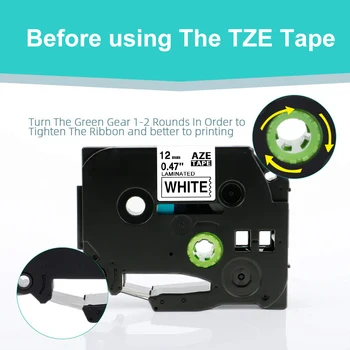 10PC TZe-231-Kompatible Brother P-touch Labeler TZ-Label Tape TZe231 12mm Sort på Hvid TZ TZe 231 Lamineret Bånd