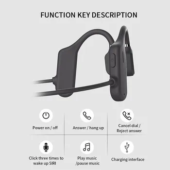 Trådløse Hovedtelefoner til en Bluetooth-5.0 Øretelefoner luft Conduction Headset Sport Stereo Øretelefon Med Mikrofon til IPhone Til Samsung
