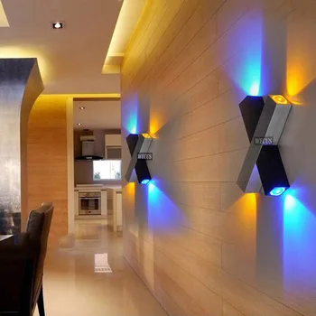 Direkte salg, X-formede væglamper, LED-væglampe, baggrund, lys, midtergang / sengelampe, patenteret design modeller