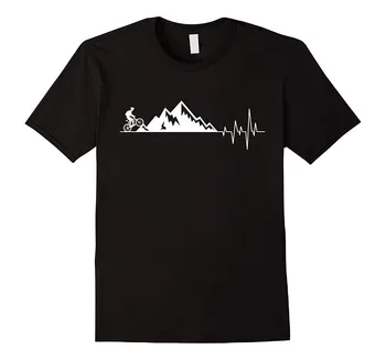Tshirt Homme 2019 Nye sjove t-shirt til Mountainbike Hjerteslag for MTB Cyklister T-Shirt