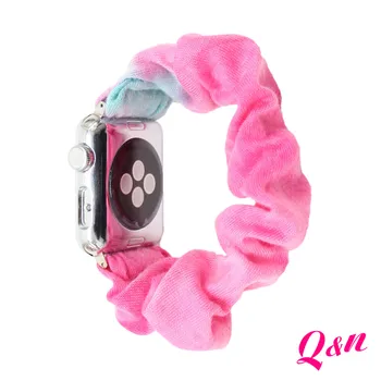 Pink Gradient Mode-Scrunchies-Båndet Til Apple Ur Søde Pige Scrunchie Armbånd 38/40mm Høj Kvalitet Bomuld, Elastiske Bånd