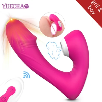 YUECHAO Vagina, Klitoris Sugende Mundtlig G Spot Dildo Vibrator 9 Kraftfulde Tilstande Clit Sucker Klitoris Stimulator Sex Legetøj til Kvinder