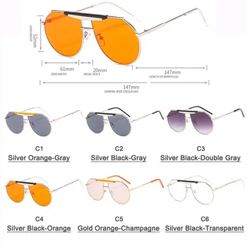 Personlighed Nye Solbriller Mode Mænd og Kvinder Metal Store Billede Konjunktion Briller Fladskærms-Spejl