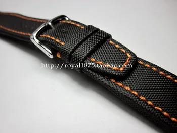 Nye Fornemme 20 21 22 mm Composite fiber+Ægte Læder Strap Watch Band Charme Sorte Mænd Kvinder urrem for mærkevarer watchbands