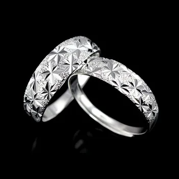 925 Sølv Hånd Dekoreret Stjerneklar Sølv Ring Par Ring Mænds og Kvinders Ringe Mode Enkle Smykker Ring