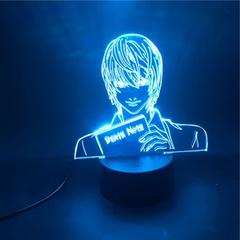 Japansk DEATH NOTE LED-3D-Light Yagami Light Figur LED Animationsfilm natlys for Børn Gaver Soveværelse Tabel Dekorativ Lampe Legetøj