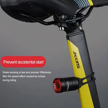 Ny Smart Cykel baglygte Generelt Cykel baglygte Start/Stop Bremsning Sensing LED Lys Vandtæt IPX6 USB-Opladning Ligh
