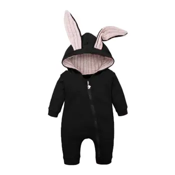 2020 Dreng Pige Rompers Tøj til Nyfødte baby Buksetrold Kanin Bomulds-Overalls Buksedragt Foråret Efteråret Hood Kostume 0-18 Måneder