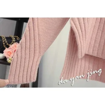 Rullekrave Solid Farve Sweater Kvinder Casual Basic Blødt Strikket Toppe Nye 2020 Foråret Blød Varm Jumper Femme Pink Gul
