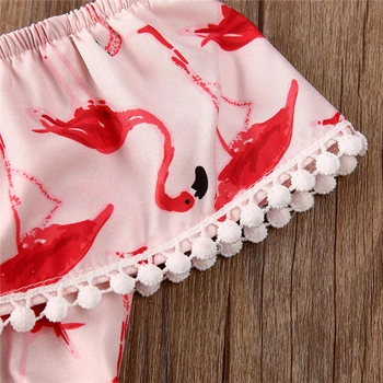 2020 Spædbarn Nyfødte Baby Pige Flamingo Tegnefilm Kvast Pjusket Romper Jumpsuits Sleveless Sunsuit Sommer Outfits Baby Tøj