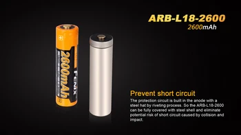 1PCS Fenix ARB-L18-2600 3.6V 18650 2600mAh Rechargeable Li-ion Battery